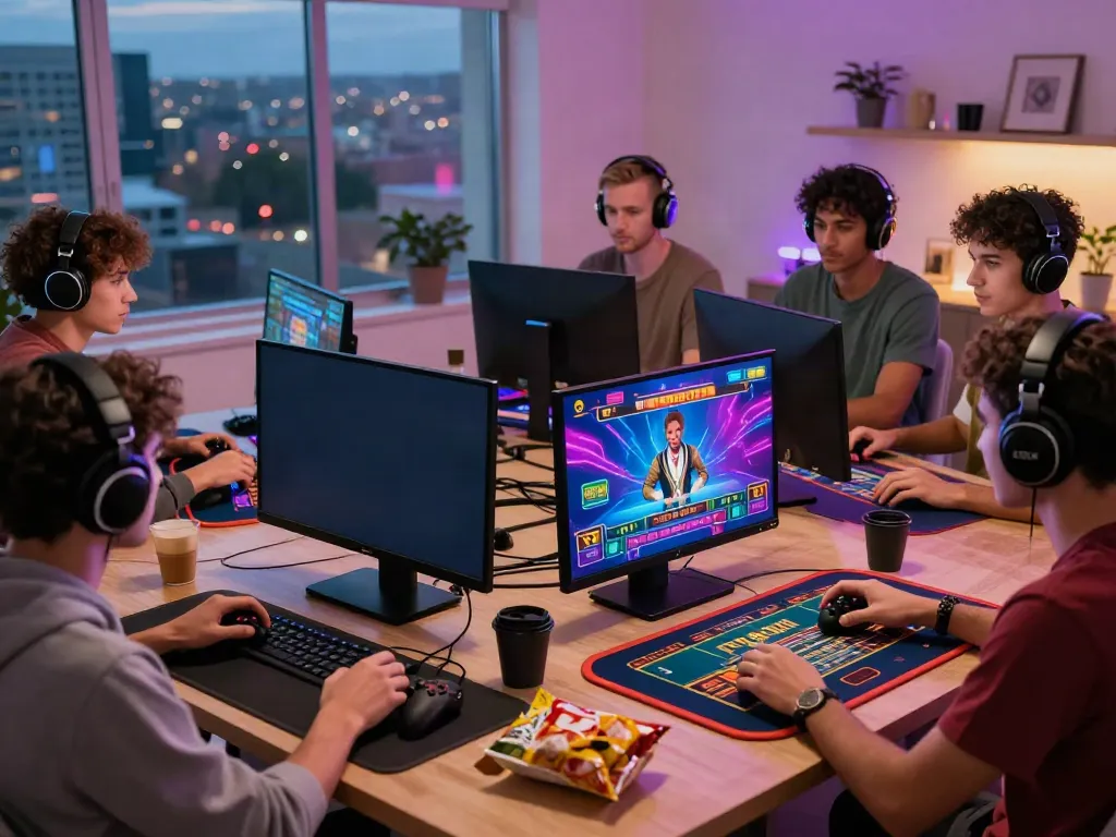 ku88 online gaming scene showcasing diverse players immersed in vibrant casino games