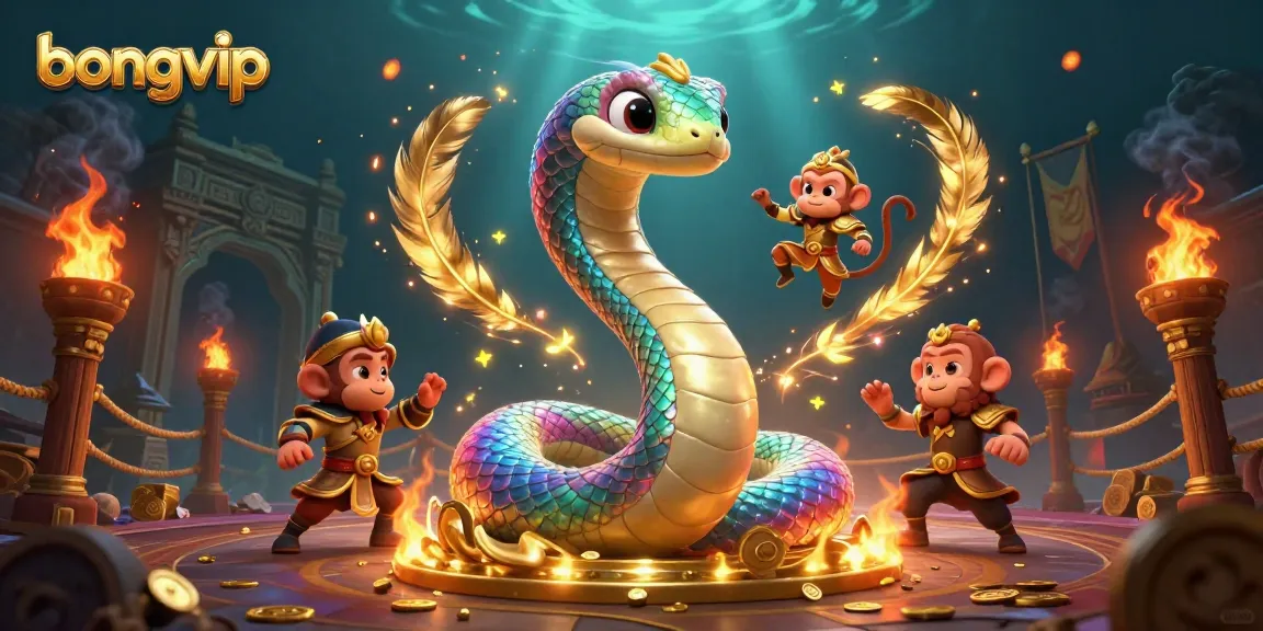 Bongvip engages players with dazzling online casino excitement featuring a dynamic 3D character scene.