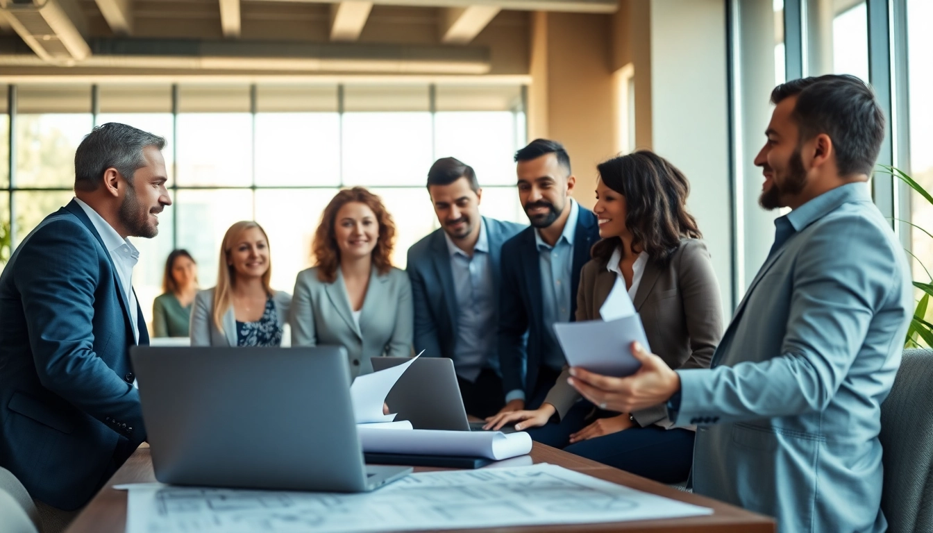 Headhunter Ingenieure beraten in einem modernen Büro über Strategien zur Personalvermittlung.