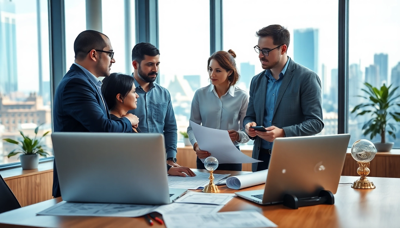 Headhunter Ingenieure beraten Ingenieure in einem modernen Büroumfeld mit dynamischem Teamgeist.