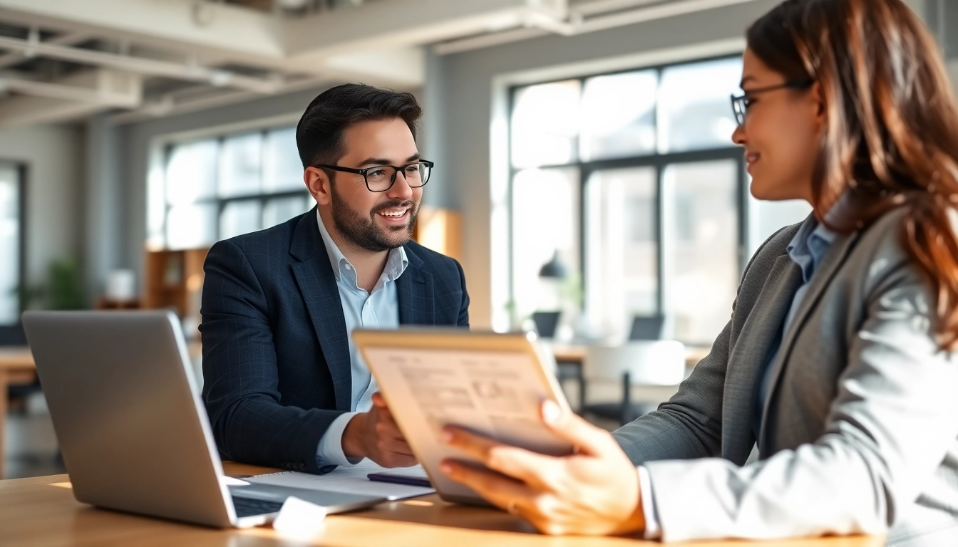 Headhunter IT in a modern office conducting an interview with a tech candidate