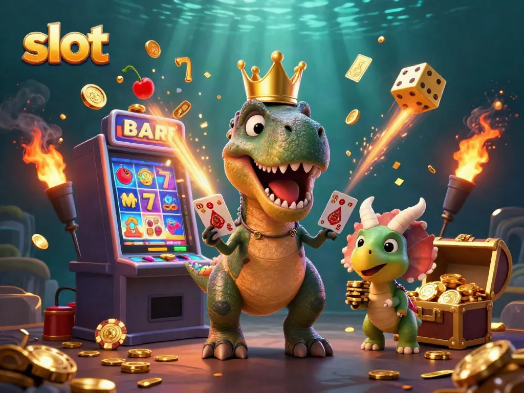 Experience thrilling slot action with vibrant characters celebrating a jackpot, colorful coins, and dynamic game elements.