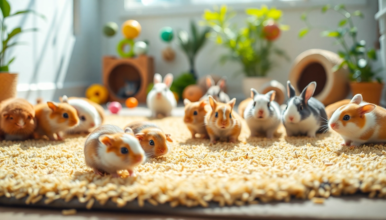 Nagermatte in an inviting pet area with small animals enjoying playtime.