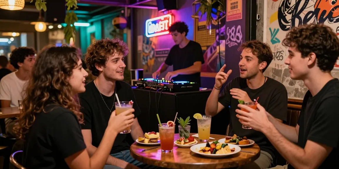 Experience the vibrant nightlife with rokok88 cocktails in a lively urban bar setting.