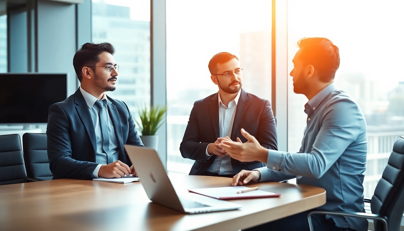 Headhunter Ingenieure interviewt einen Ingenieur in einem modernen Büro.