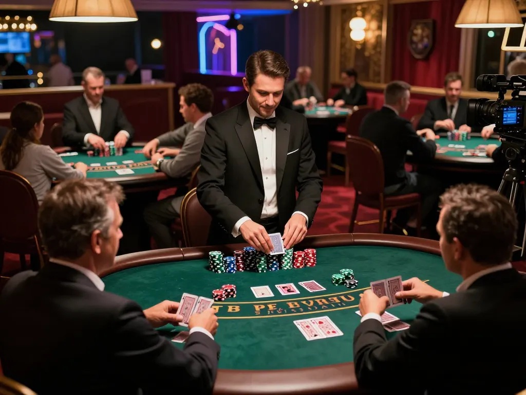 Players strategizing their bets at blackjack tables in dn88.com casino.