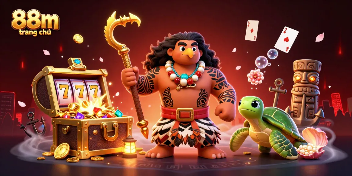 Experience thrilling gameplay at 88m trang chủ with vibrant slot reels and dynamic casino elements.