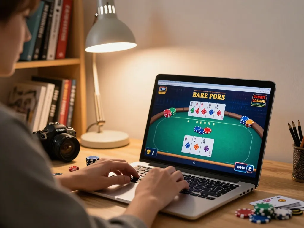 Engaging online poker session at home with ee88go platform, showcasing colorful game interface.