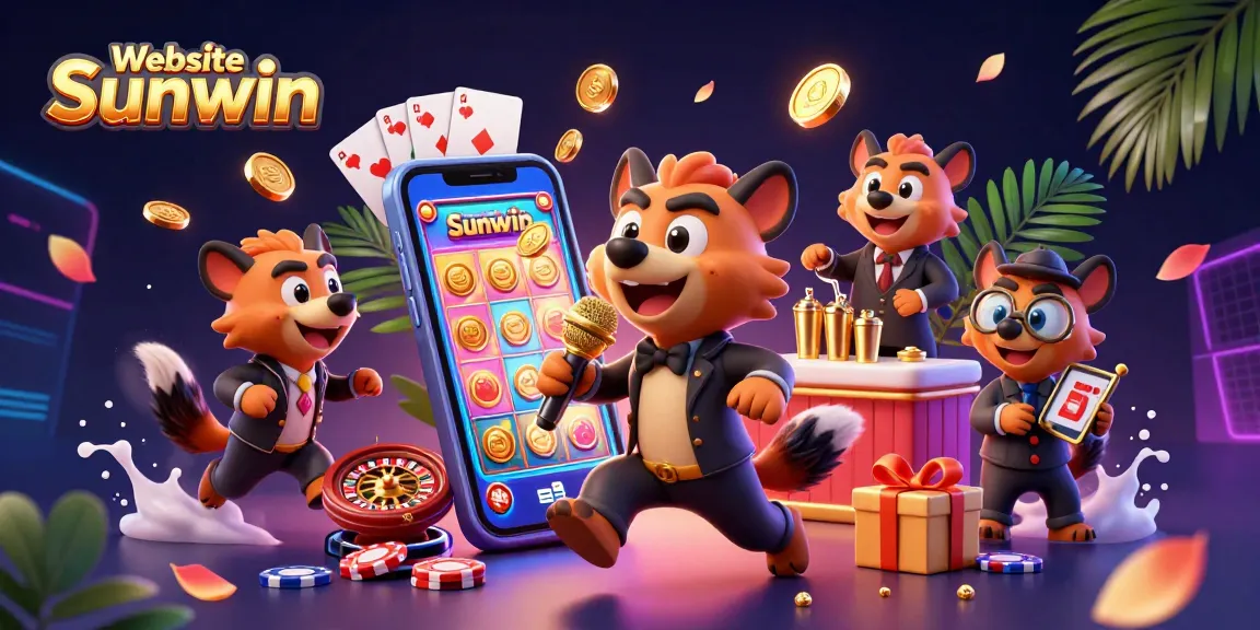 Engage with fun at Website Sunwin's virtual casino, enjoyed by hyenas in a vibrant gaming club.